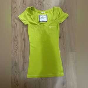 Abercrombie & Fitch Women's Neon Green Tee